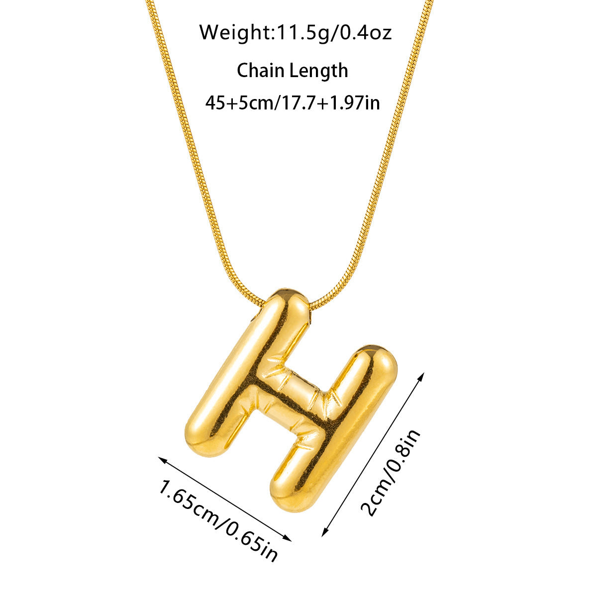 Kyrlune Gold Initial Letter Necklace