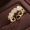 Kyrlune Gold Heart Zircon Open Ring