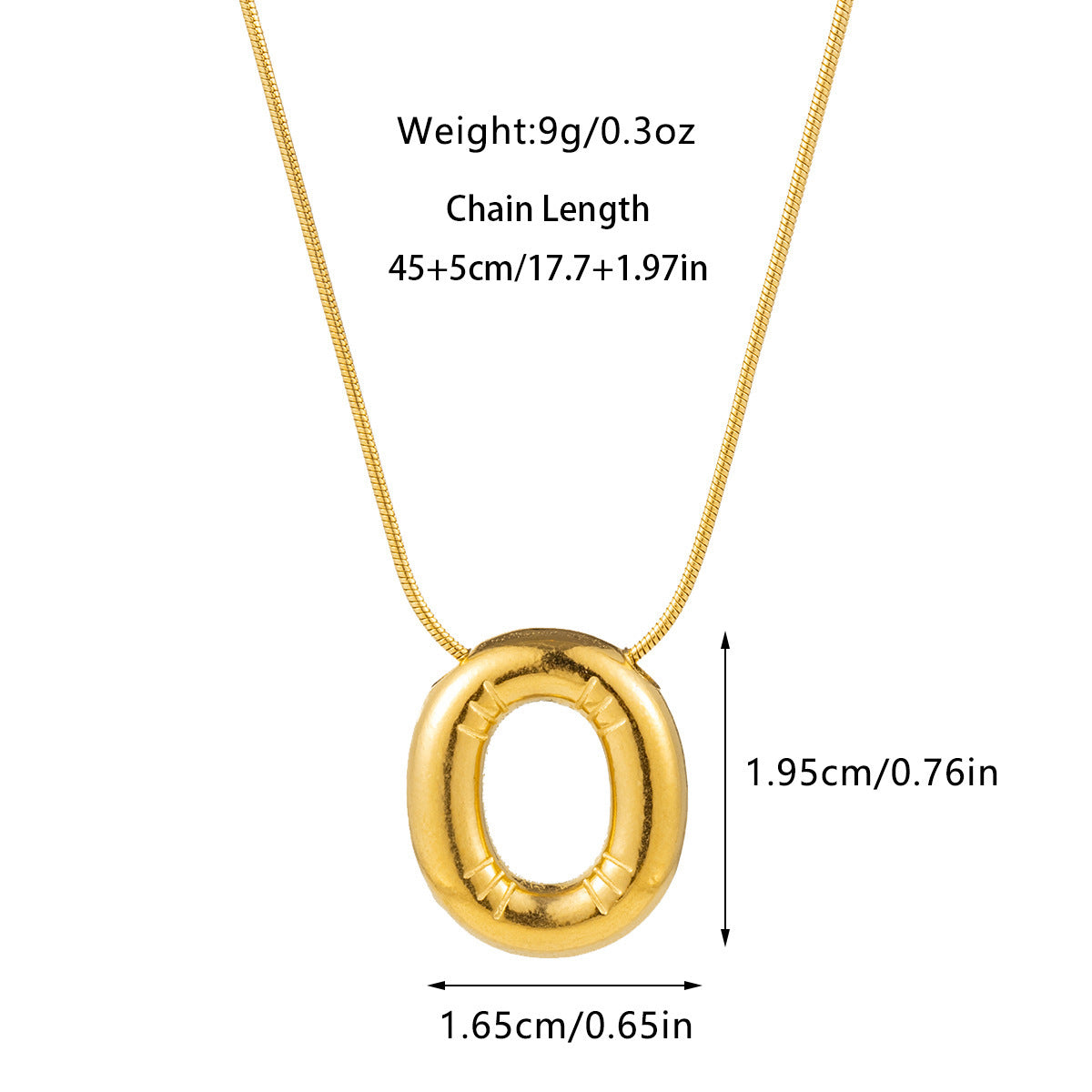 Kyrlune Gold Initial Letter Necklace