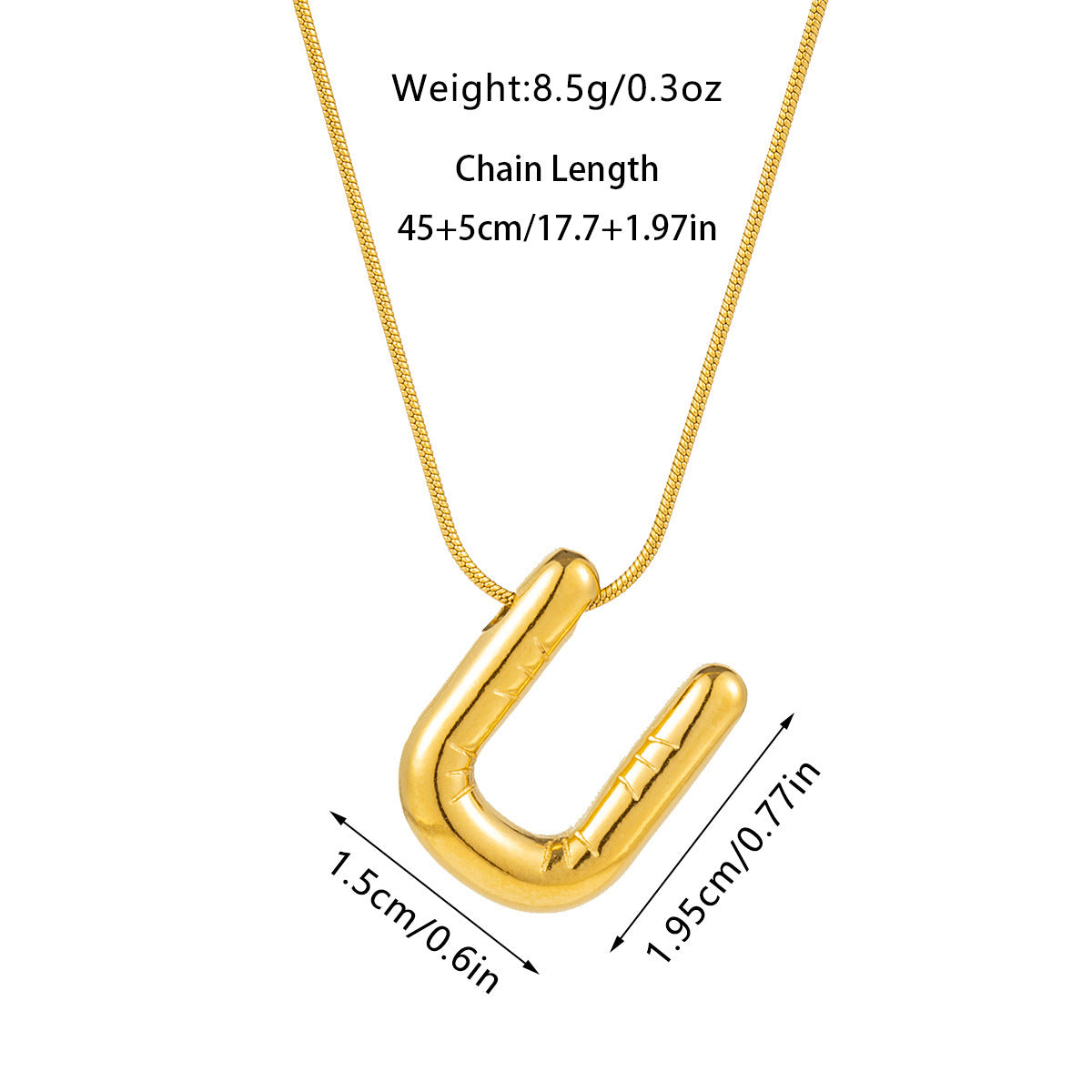 Kyrlune Gold Initial Letter Necklace