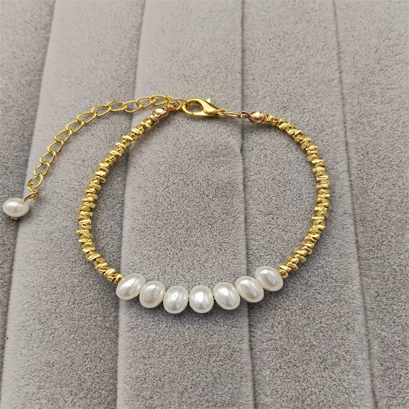 Kyrlune Gold Broken Silver Pearl Bracelet (3 Styles)