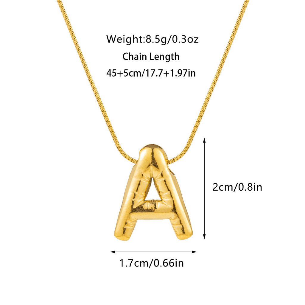 Kyrlune Gold Initial Letter Necklace