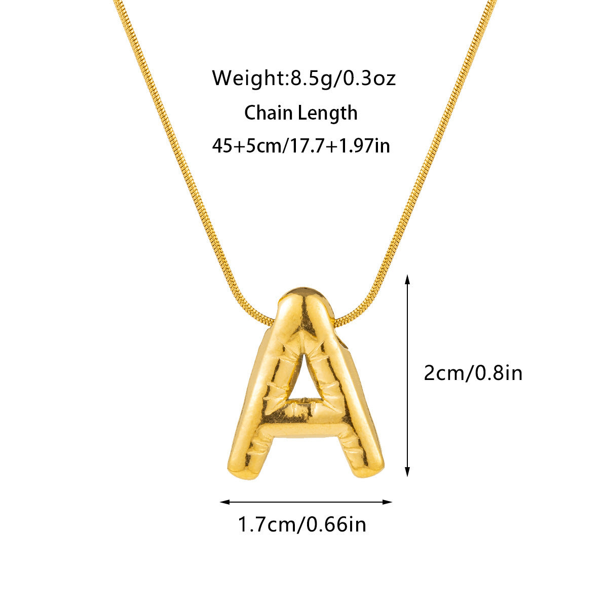 Kyrlune Gold Initial Letter Necklace