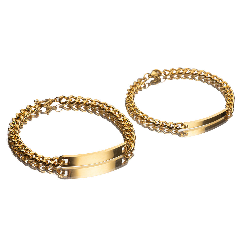 Kyrlune Gold Geometric Titanium Bracelet