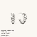 Kyrlune Gold Croissant Twist Ear Pin Earrings