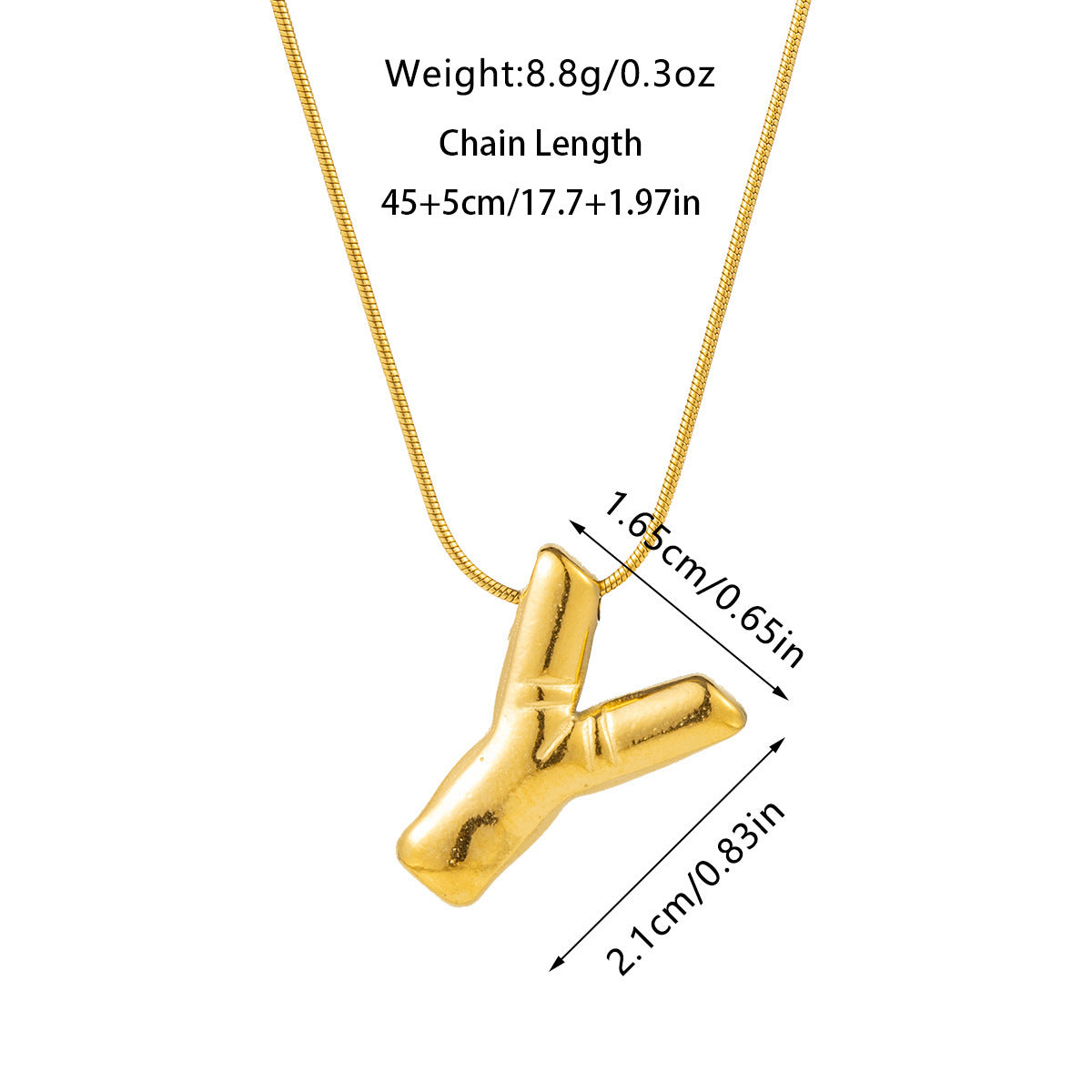 Kyrlune Gold Initial Letter Necklace