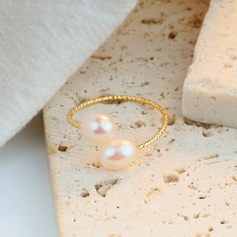 Kyrlune Freshwater Pearl Open Ring (4 Styles)