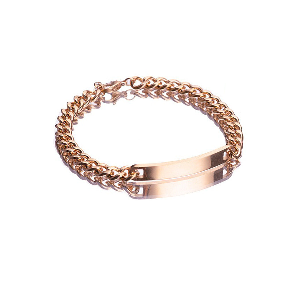Kyrlune Gold Geometric Titanium Bracelet