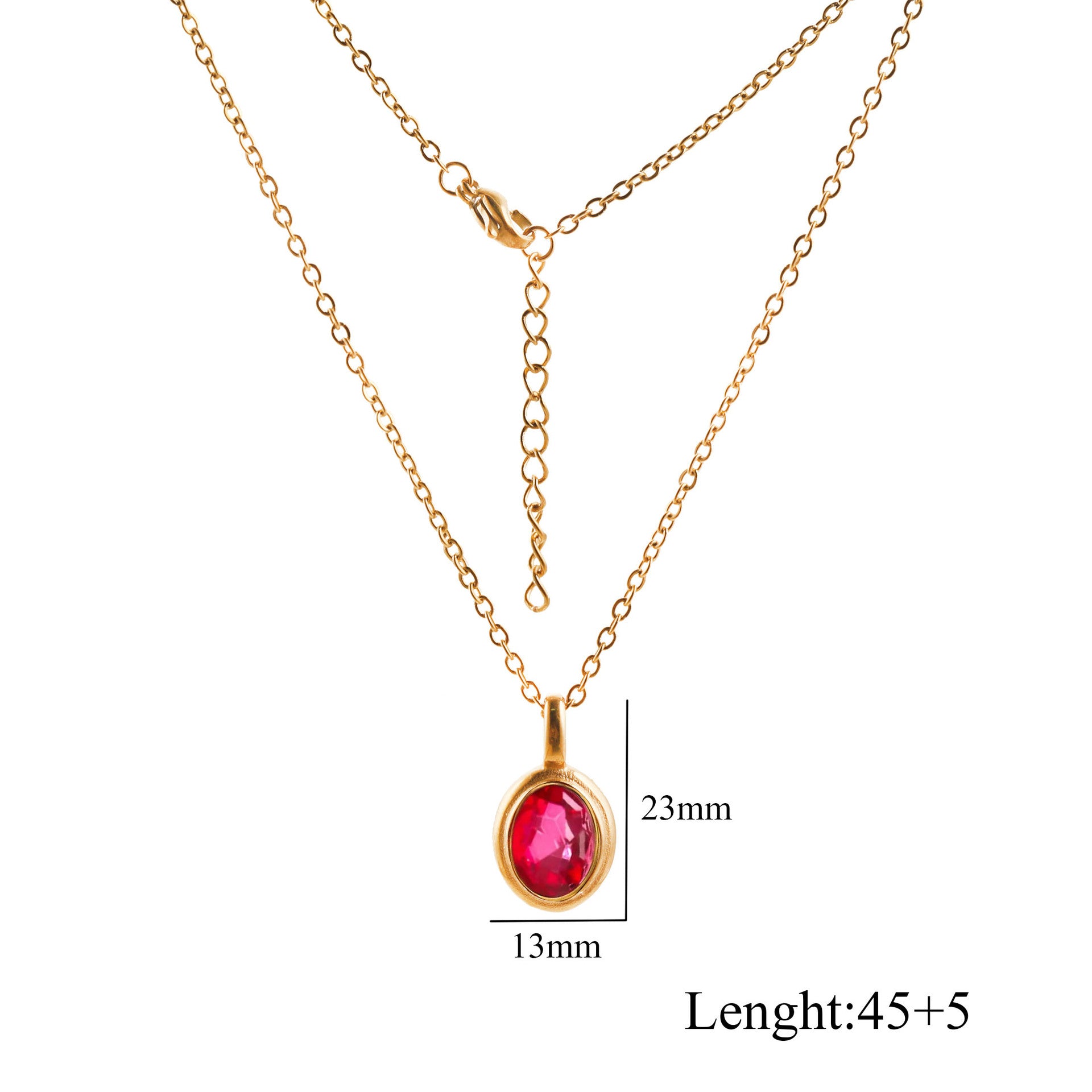 Kyrlune Oval Gem Clavicle Necklace