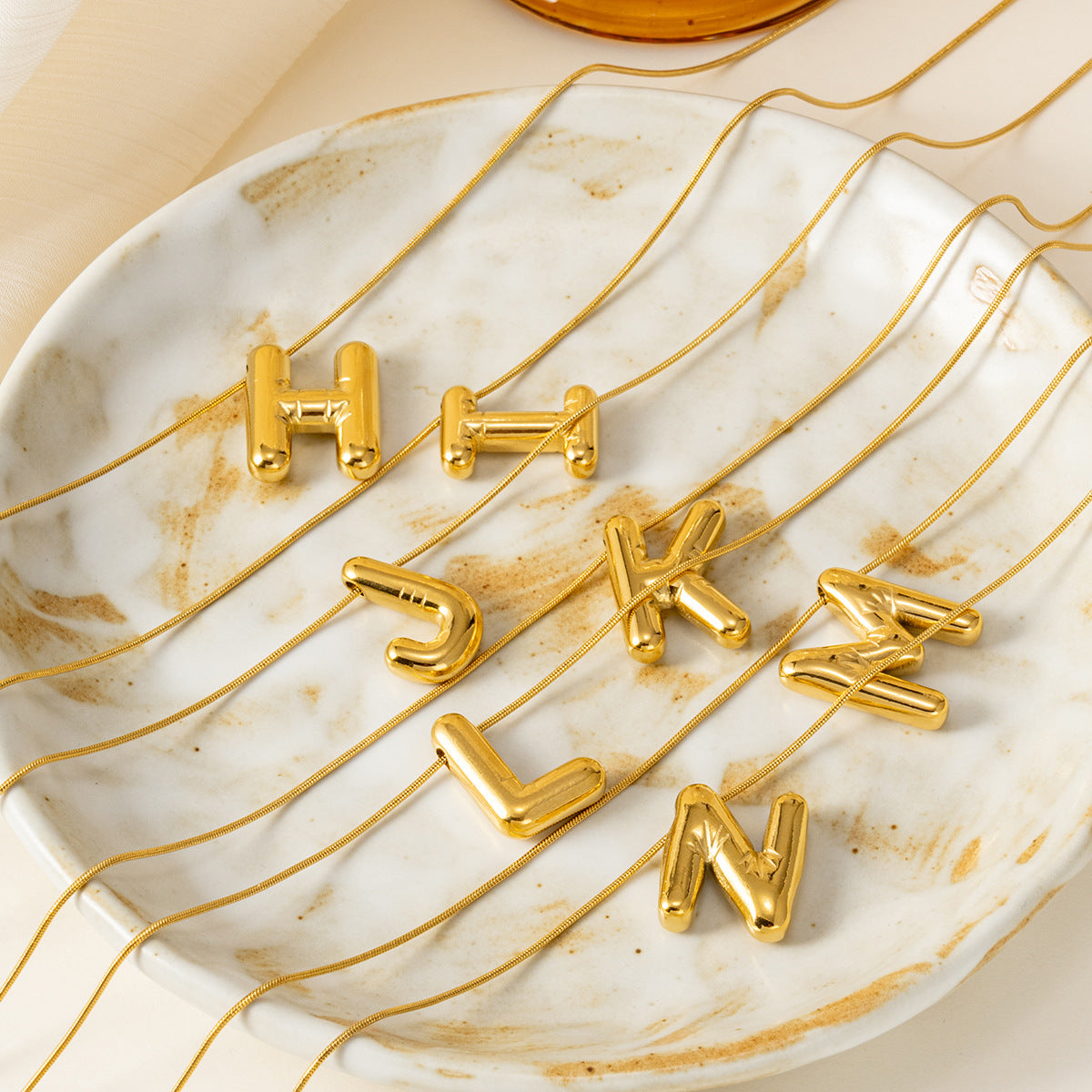 Kyrlune Gold Initial Letter Necklace