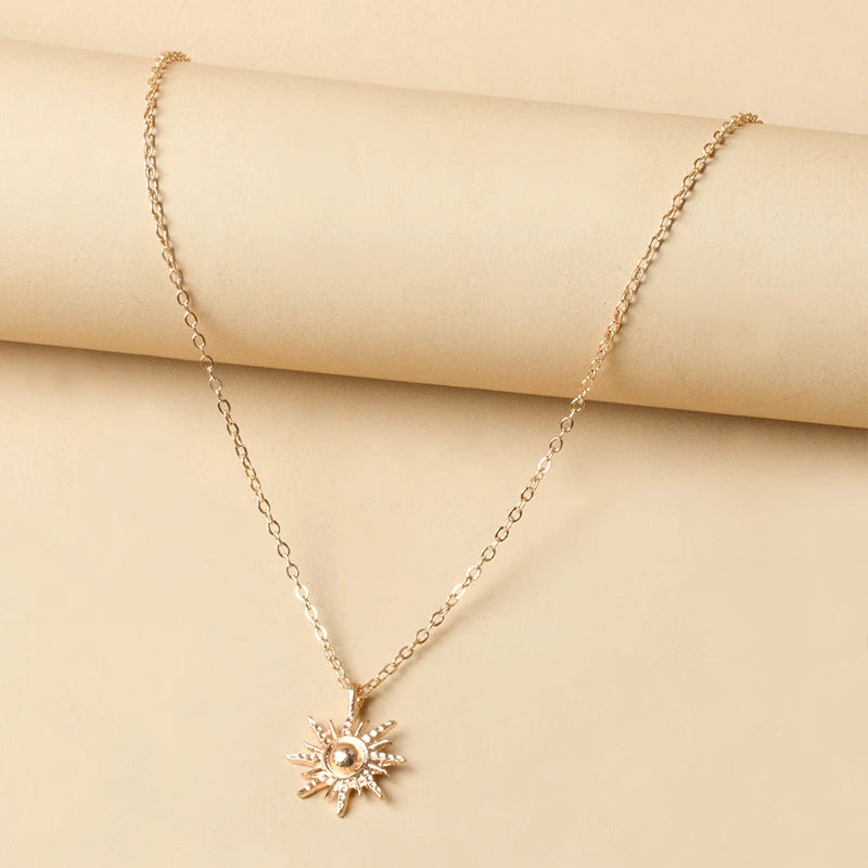 Kyrlune Gold Sun Pendant Necklace