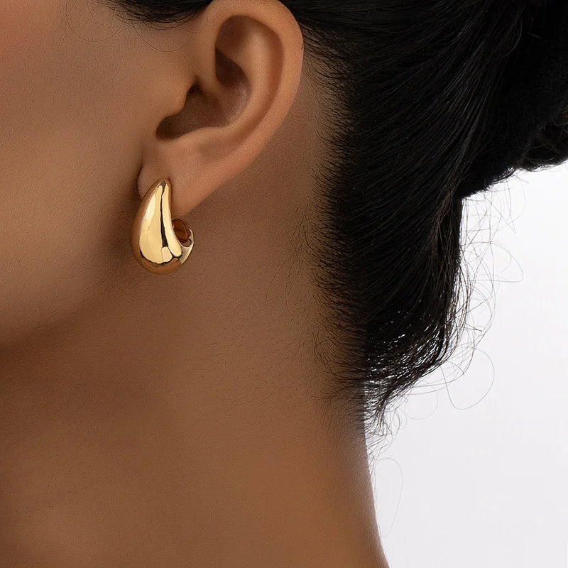 Kyrlune Gold Chunky Teardrop Earrings