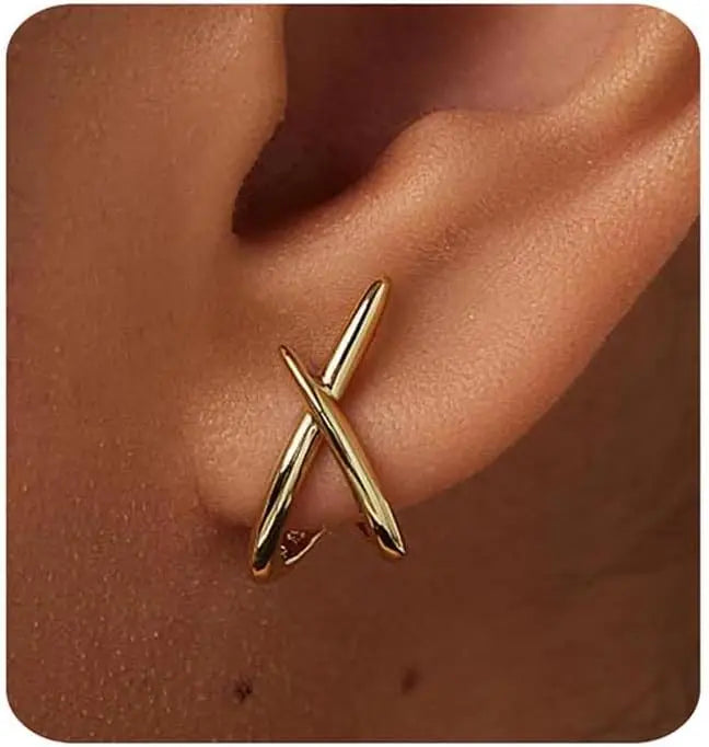 Kyrlune Gold Dainty Geometric Stud Earrings (2 Styles)