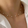 Kyrlune Gold & Pearl Beaded Collar Necklace