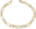 Kyrlune Gold CZ Paperclip Chain Bracelet