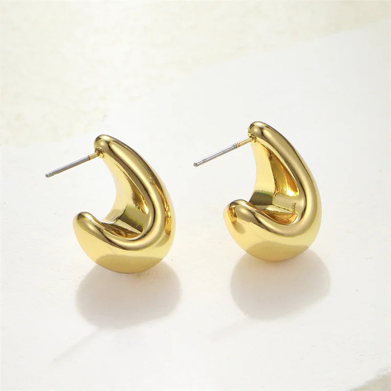 Kyrlune Gold Chunky Teardrop Earrings - view 4