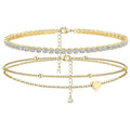 Kyrlune Gold Layered Heart Anklet - view 9