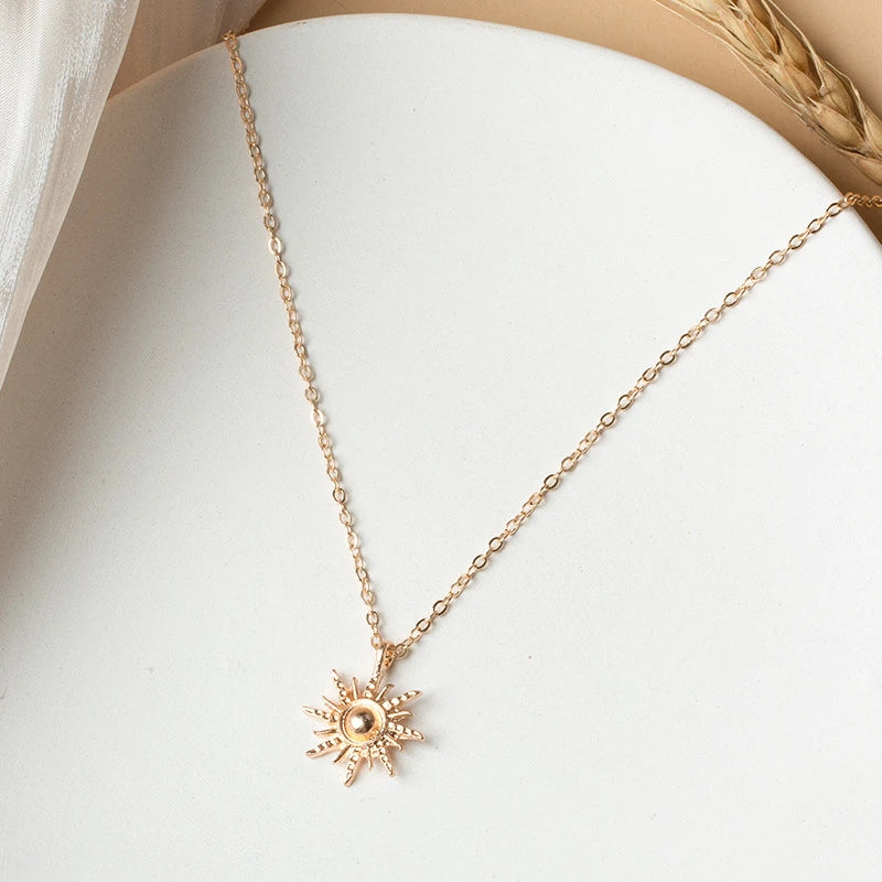 Kyrlune Gold Sun Pendant Necklace