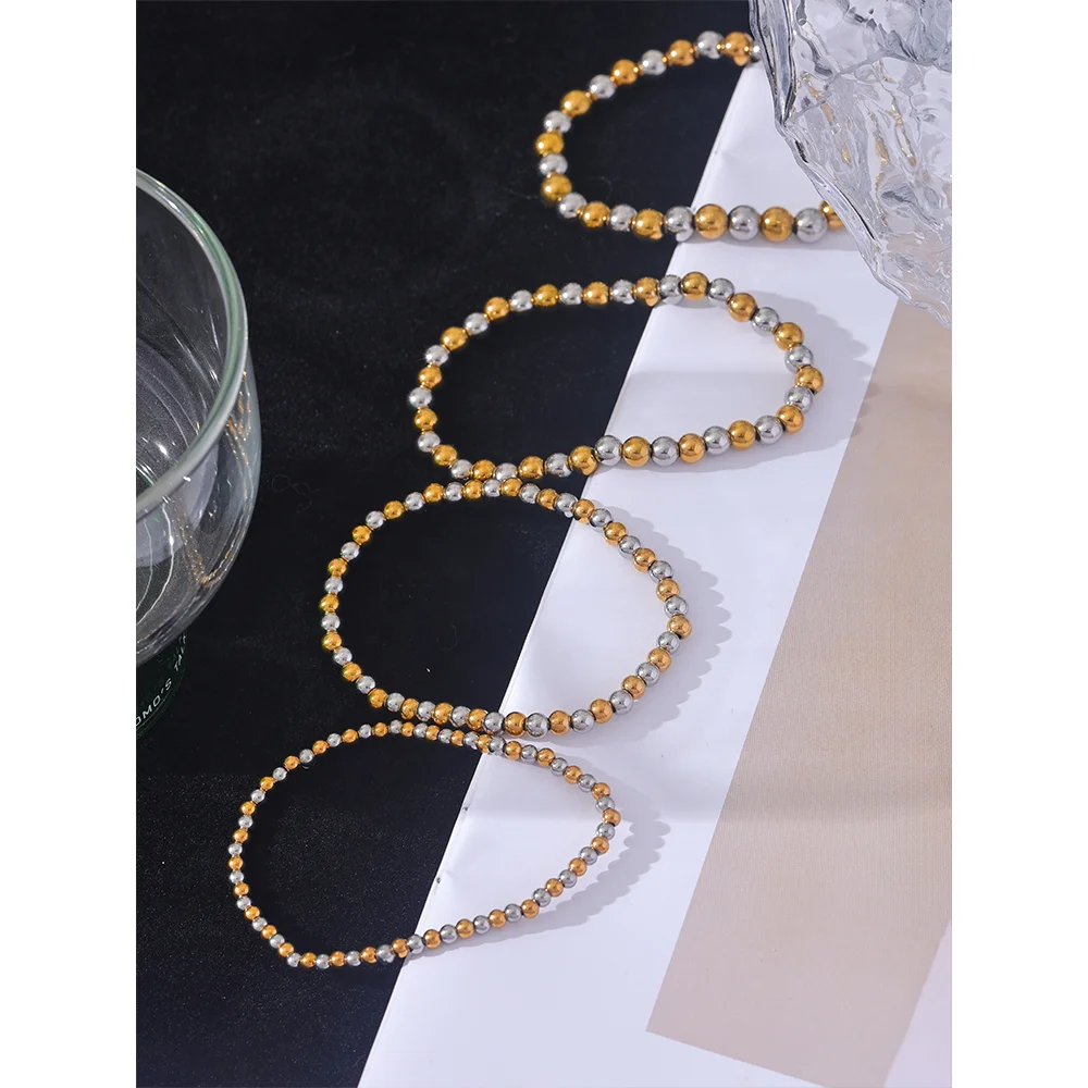 Kyrlune Gold Bead Stretch Bracelet - view 3