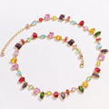 Kyrlune Gold Rainbow Crystal Tennis Necklace - view 9