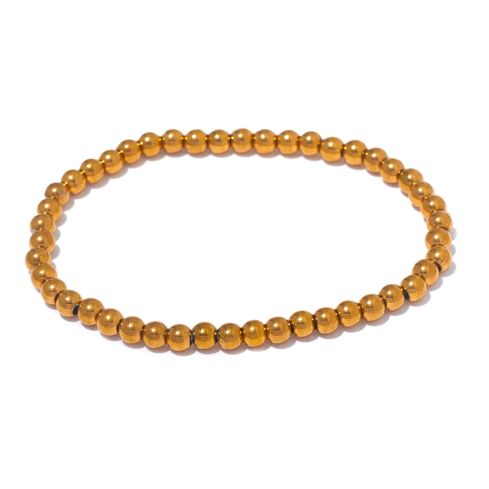 Kyrlune Gold Bead Stretch Bracelet - view 8
