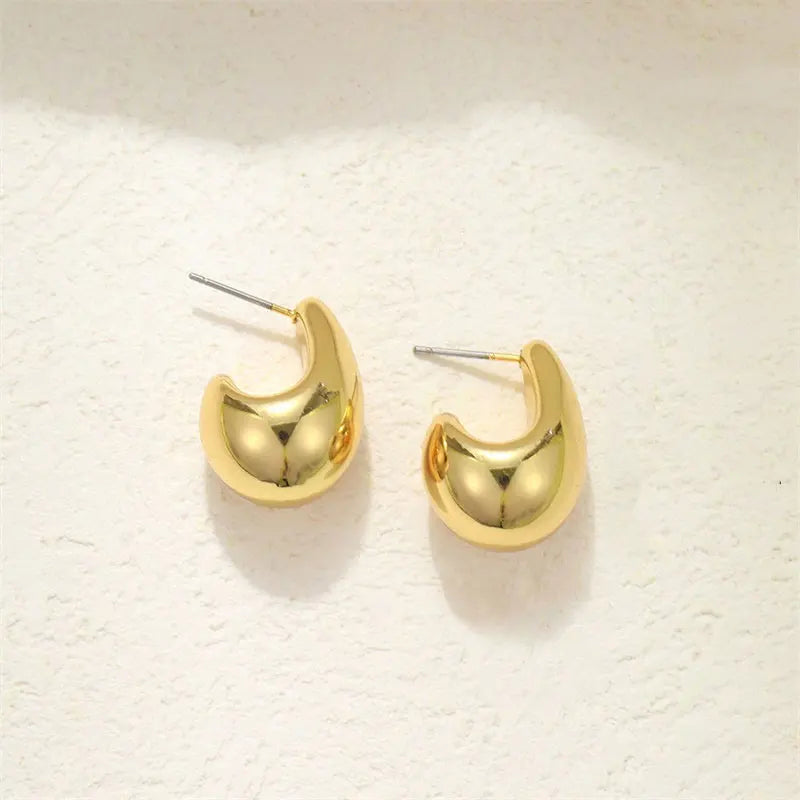 Kyrlune Gold Chunky Teardrop Earrings - view 2