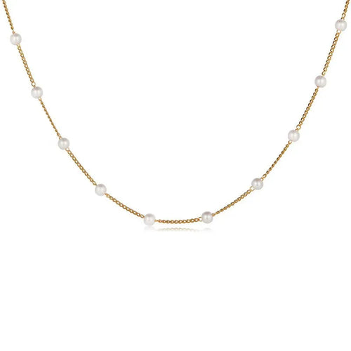 Kyrlune Gold & Pearl Beaded Collar Necklace