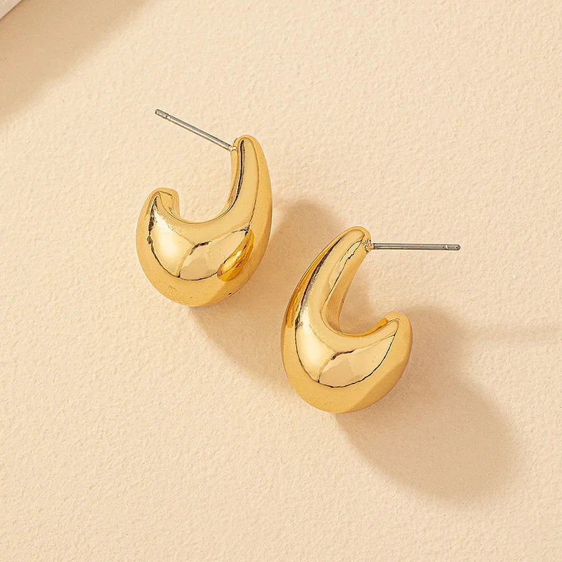 Kyrlune Gold Chunky Teardrop Earrings - view 3