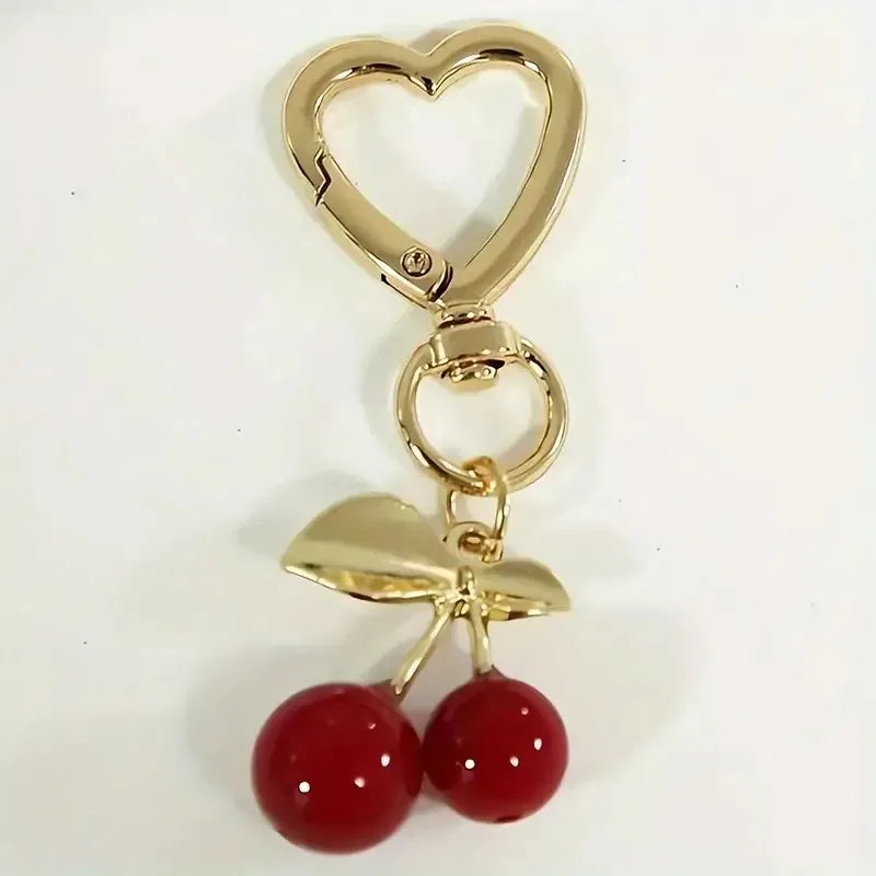 Kyrlune Gold Cherry Heart Bag Charm - view 3
