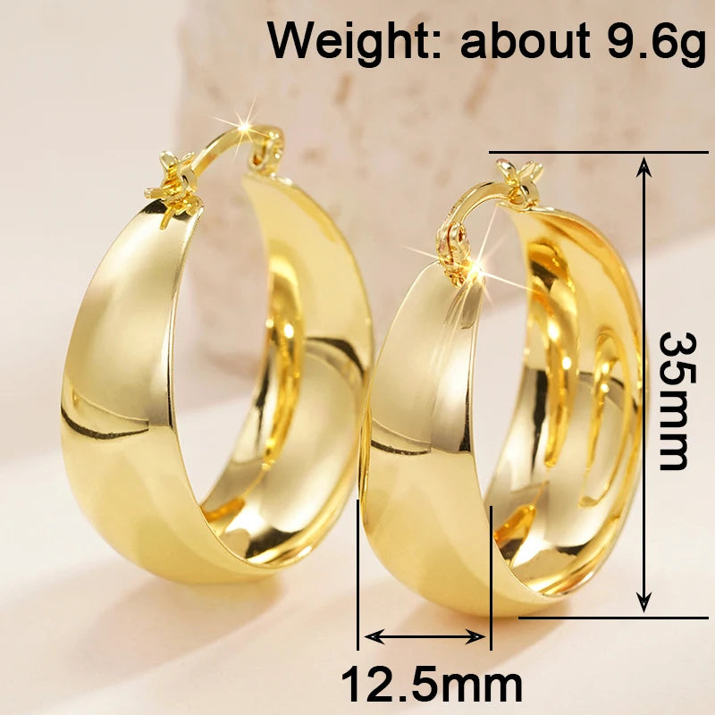 Kyrlune Gold Circle Statement Hoop Earrings