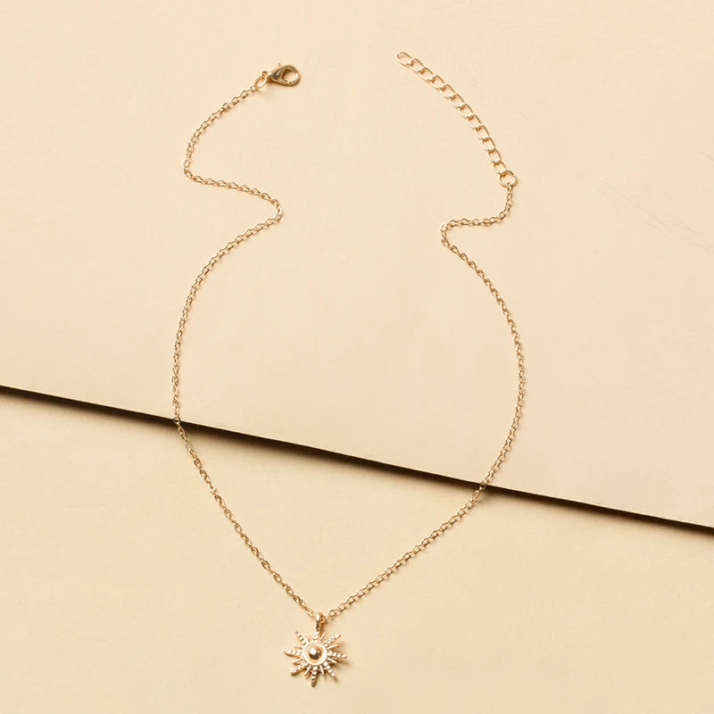 Kyrlune Gold Sun Pendant Necklace