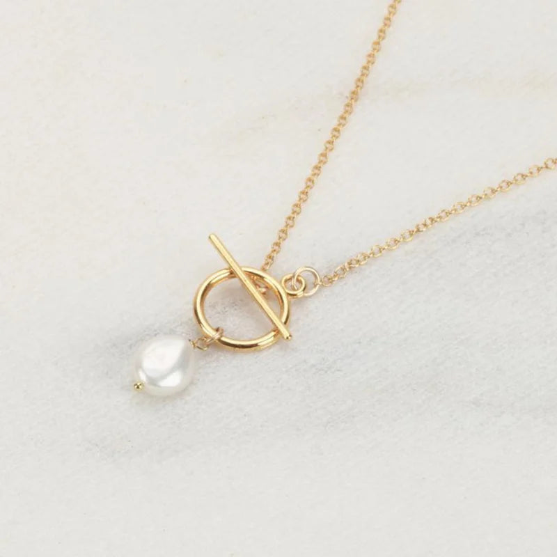 Kyrlune Pearl Toggle Layering Necklace