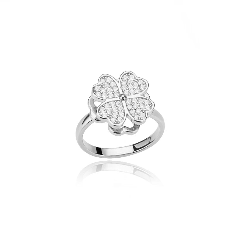 Kyrlune Gold Clover & Heart Spinner Ring (4 Styles)