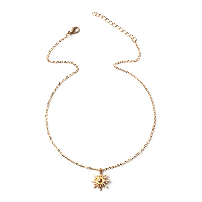 Kyrlune Gold Sun Pendant Necklace