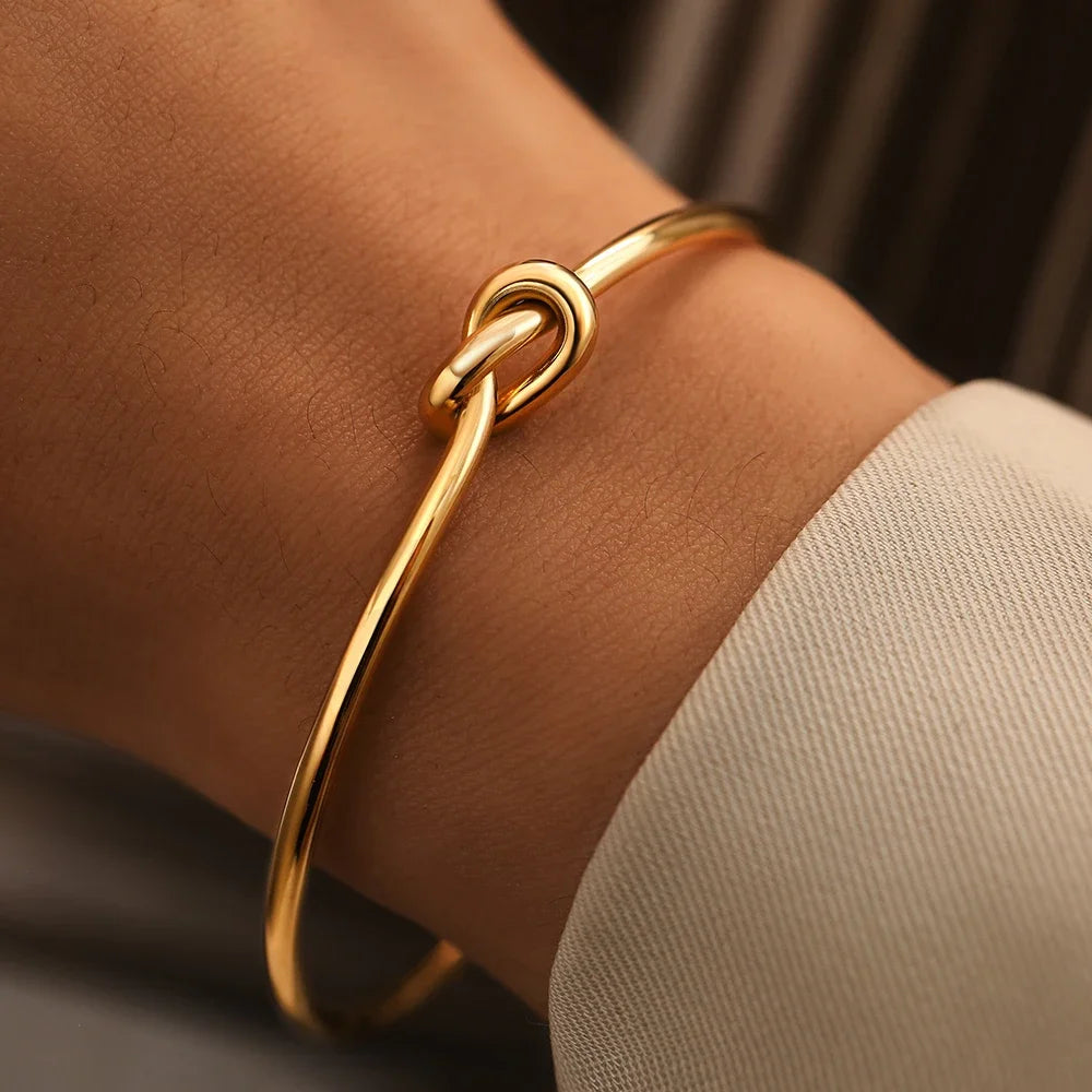 Kyrlune Gold Love Knot Bangle - view 4