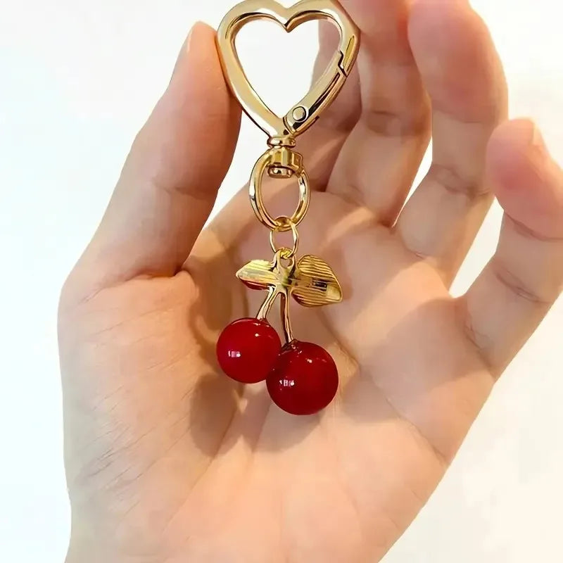 Kyrlune Gold Cherry Heart Bag Charm - view 5