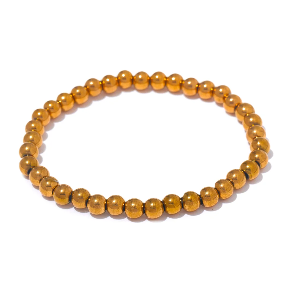 Kyrlune Gold Bead Stretch Bracelet - view 9