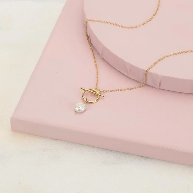 Kyrlune Pearl Toggle Layering Necklace