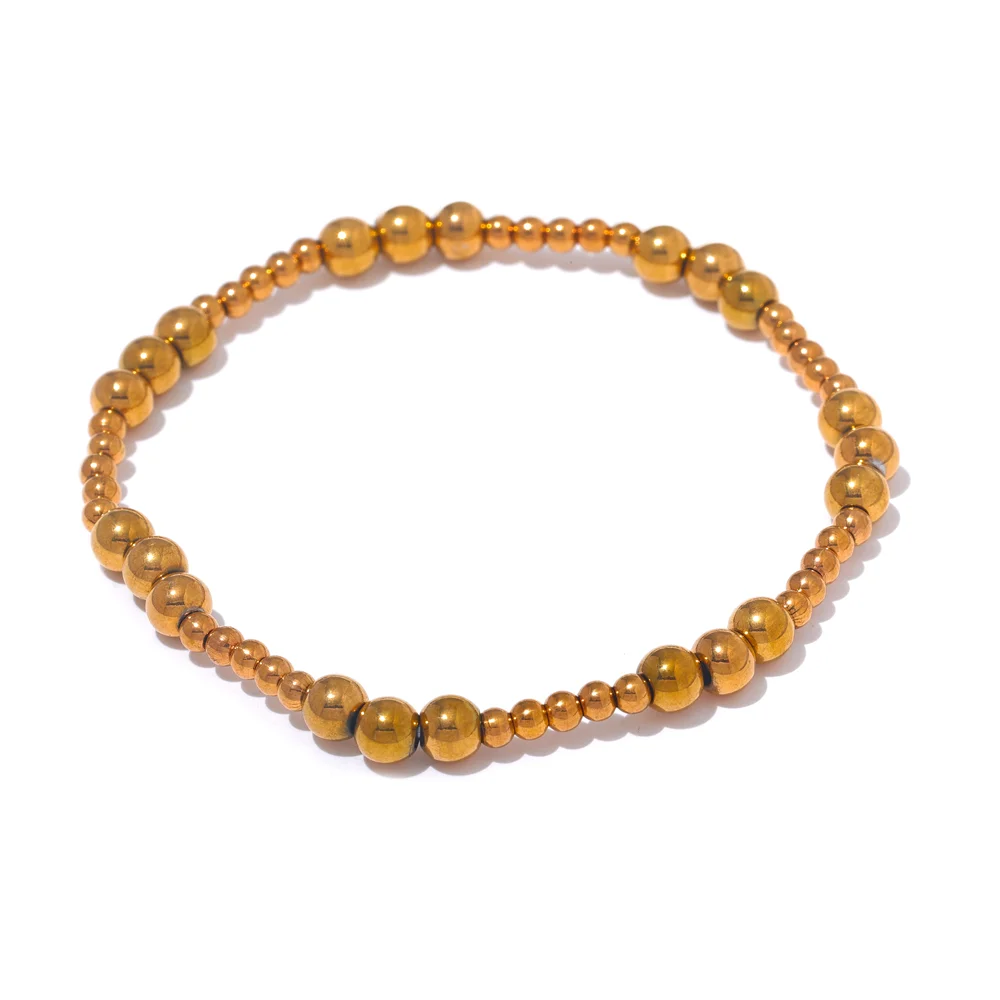 Kyrlune Gold Bead Stretch Bracelet - view 5