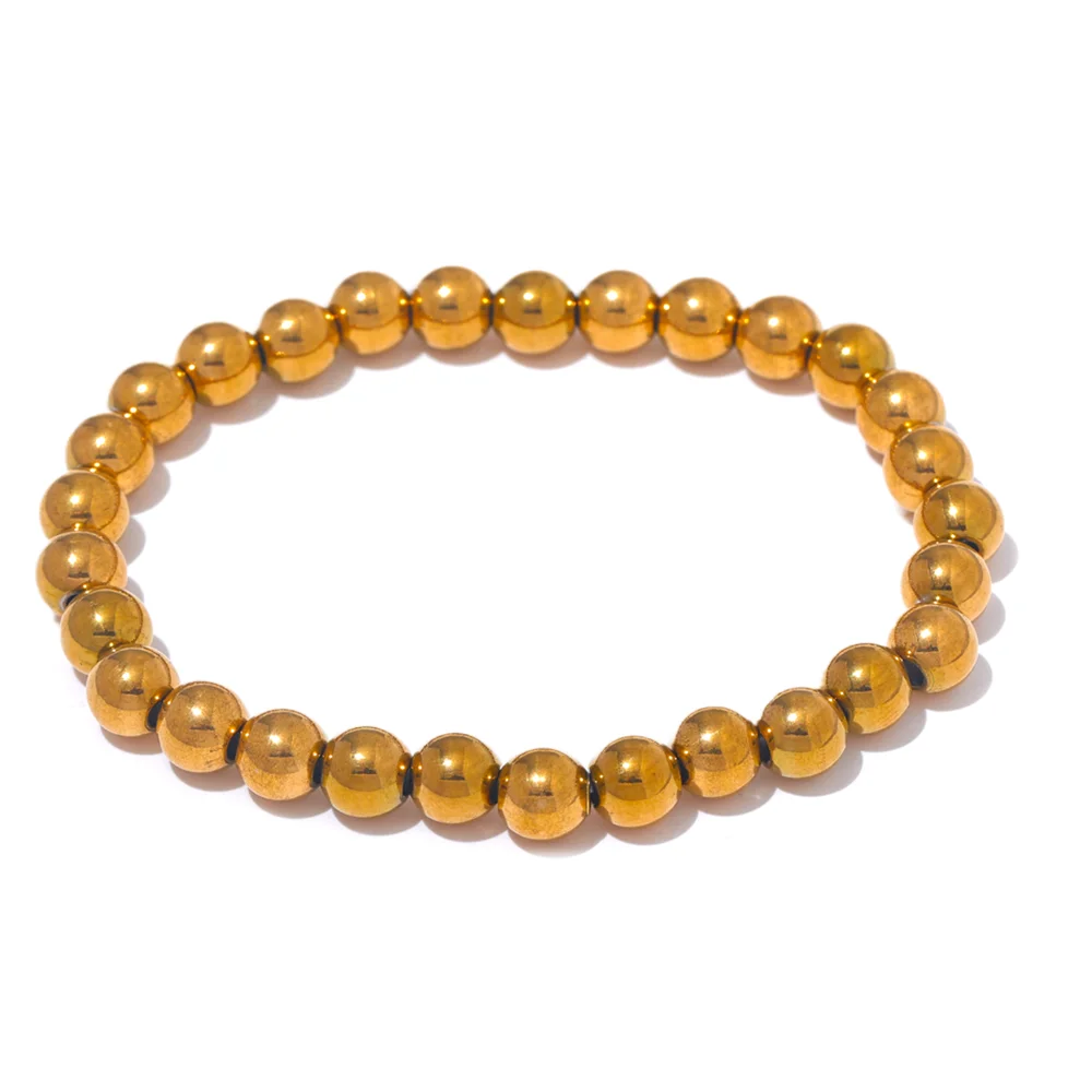 Kyrlune Gold Bead Stretch Bracelet - view 10