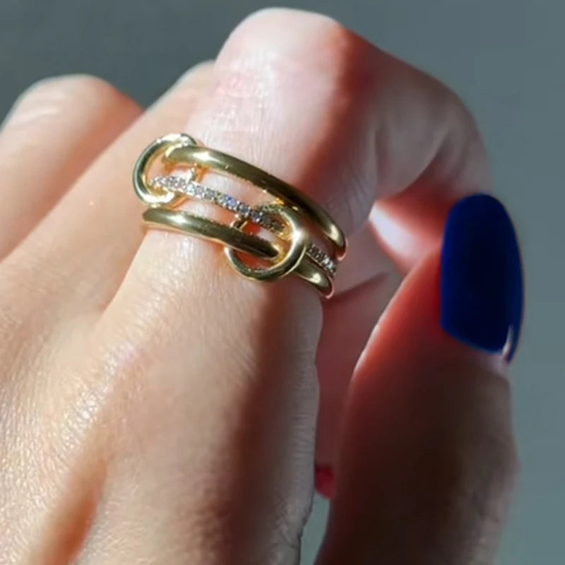 Kyrlune Gold Interlocking Stack Ring
