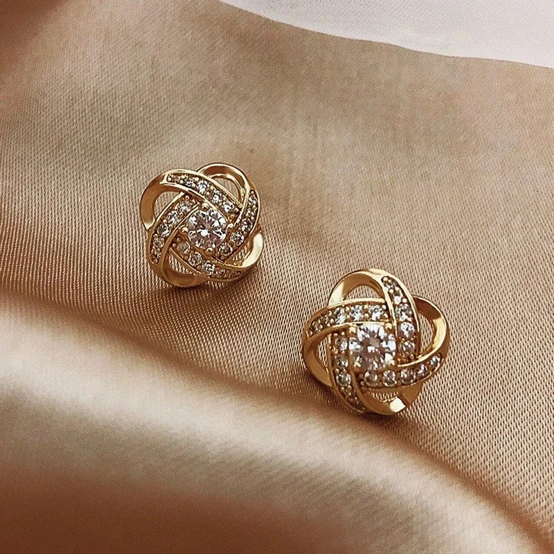 Kyrlune Pearl & Crystal Twist Stud Earrings (3 Styles)