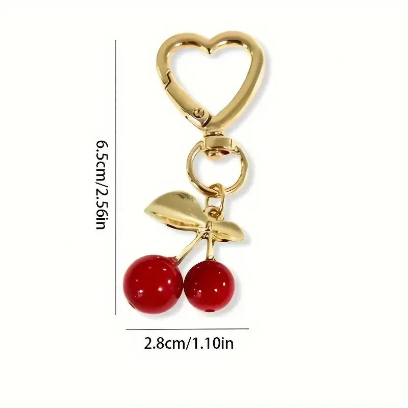 Kyrlune Gold Cherry Heart Bag Charm - view 2