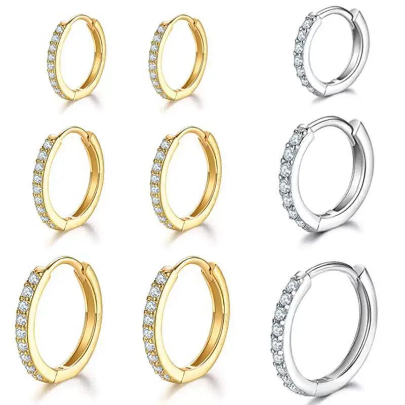 Kyrlune Gold Pavé Huggie Hoop Earrings