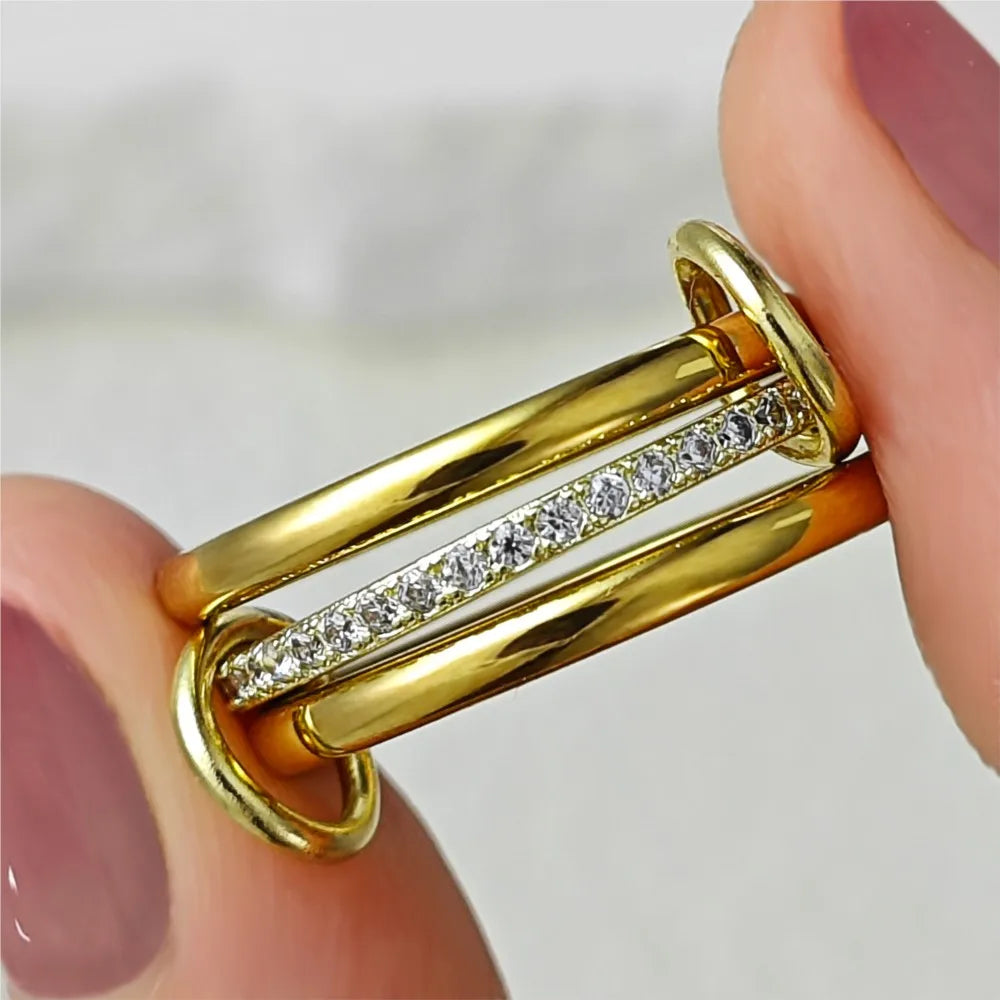 Kyrlune Gold Interlocking Stack Ring