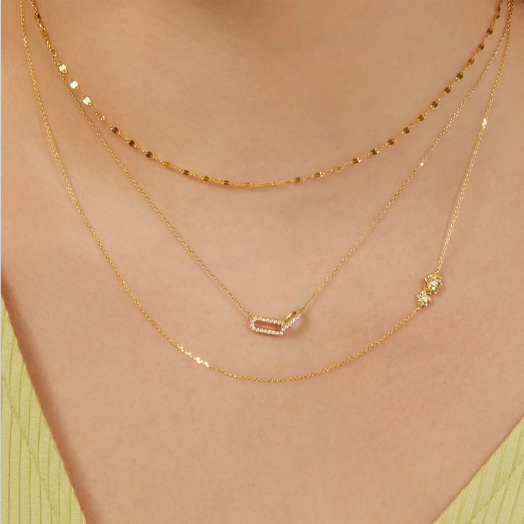 Kyrlune Rhinestone Double Circle Choker Necklace