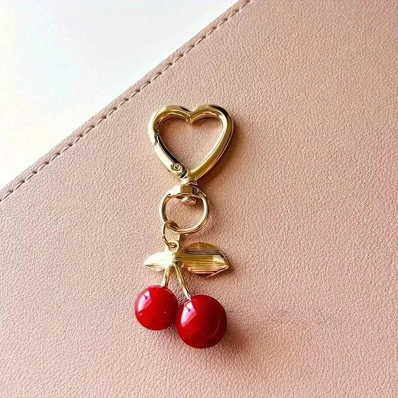 Kyrlune Gold Cherry Heart Bag Charm - view 4