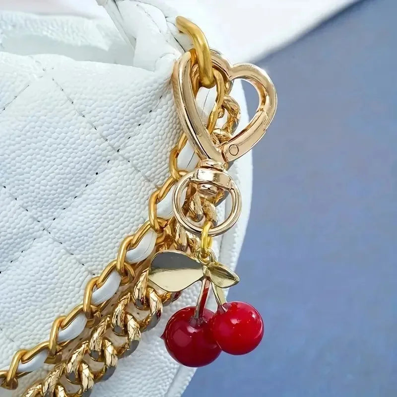 Kyrlune Gold Cherry Heart Bag Charm - view 6