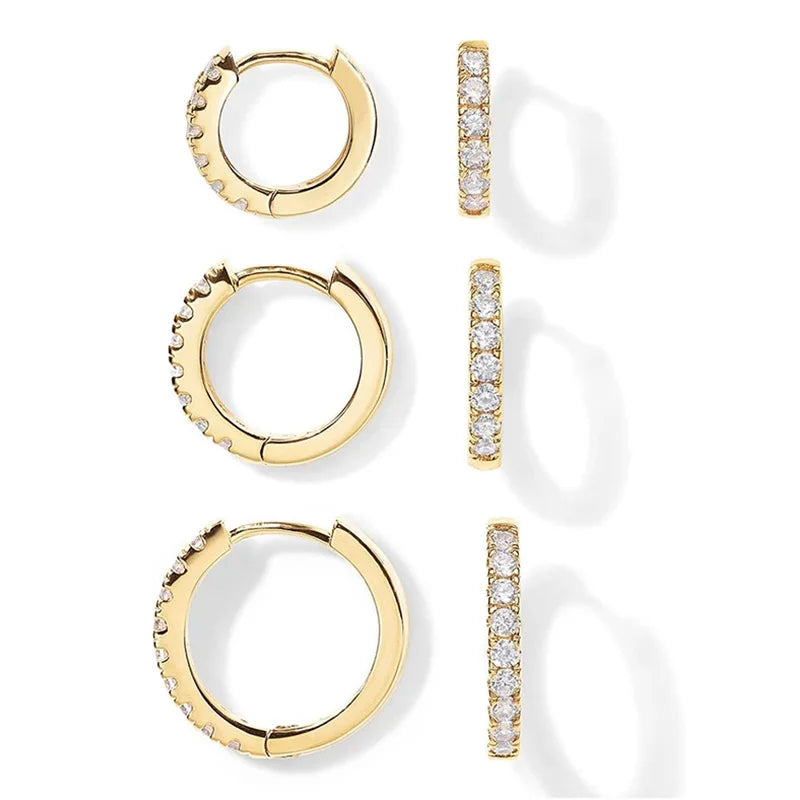 Kyrlune Gold Pavé Huggie Hoop Earrings - view 3