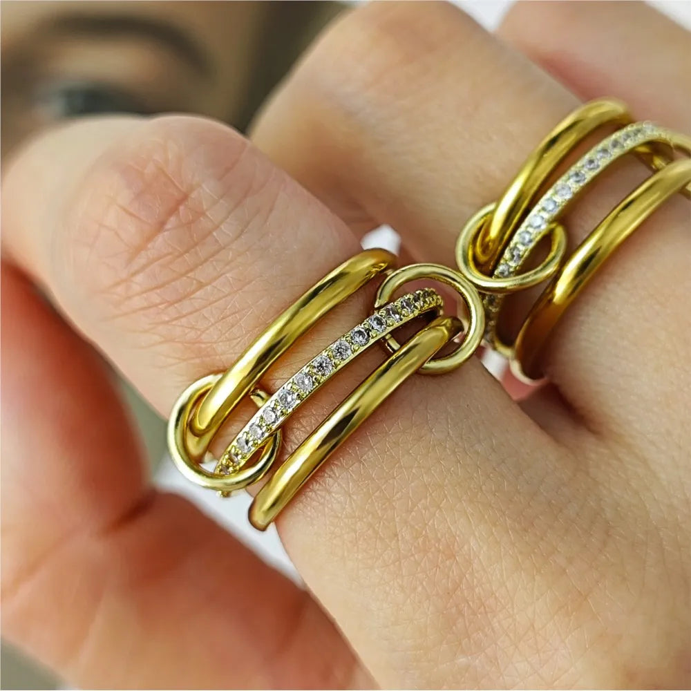 Kyrlune Gold Interlocking Stack Ring